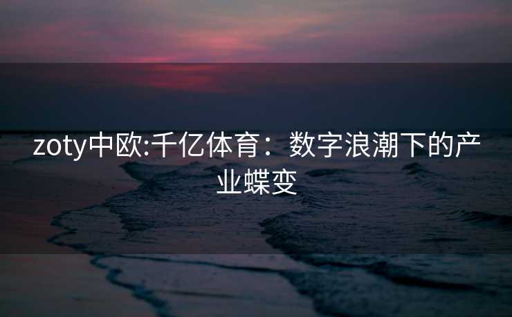 zoty中欧:千亿体育：数字浪潮下的产业蝶变